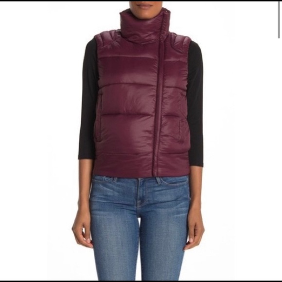 Sam Edelman Puffer Vest Burgundy Size Large - Picture 3 of 10